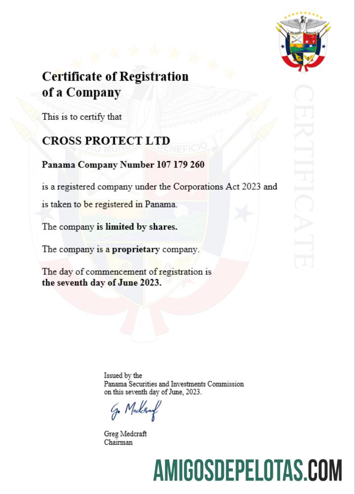 Certificado de registro comercial do Panamá em branco modelo Word e PDF